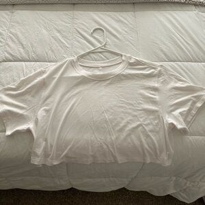 Lululemon All Yours cropped tee. Size 6, color white